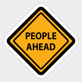 "People Ahead" Warning Sign Sticker